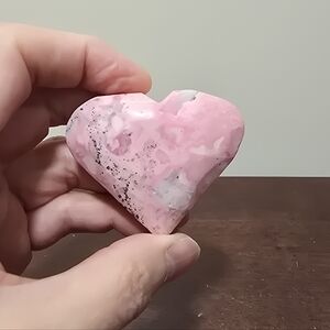 Pink Rhodonite Crystal Heart #A
